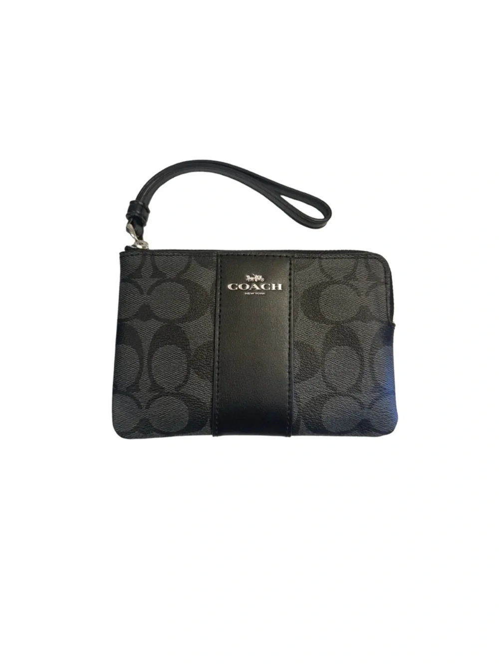 Coach Corner Zip Signature Wristlet
